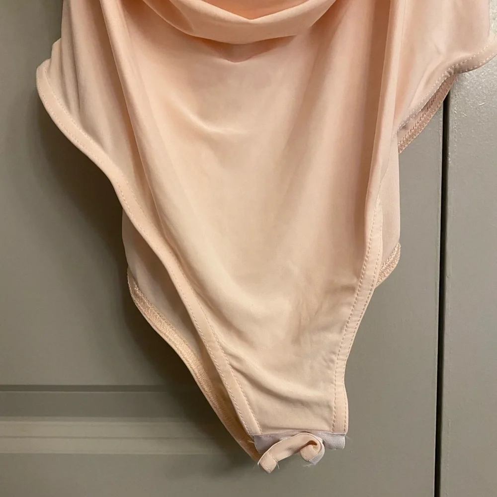 Cowl Neck Bodysuit in Light Pink/Peach - Picture 4 of 6